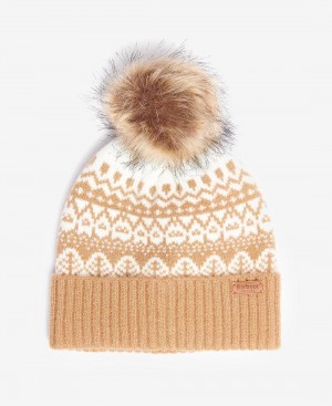 Barbour Alpine Fairisle Pom Women's Hat Brown | Australia_BAR91051