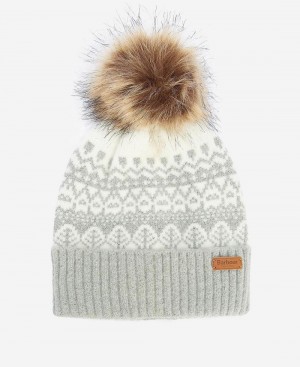 Barbour Alpine Fairisle Pom Women's Hat Grey | Australia_BAR99733
