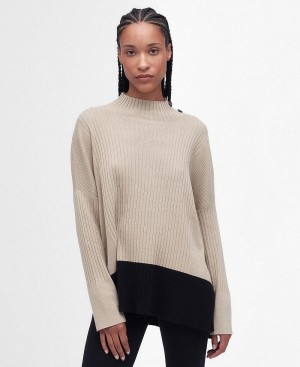 Barbour Amal Jumper Women's knitwear Beige | Australia_BAR94454