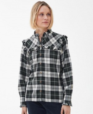 Barbour Angelina Shirt Women's Tops Green | Australia_BAR43586