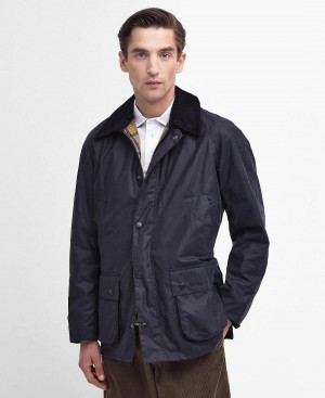 Barbour Ashby Waxed Men's Jackets Navy | Australia_BAR37241