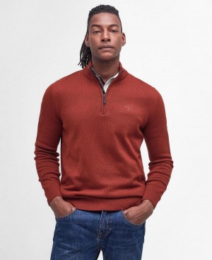 Barbour Avoch Half-Zip Jumper Men's knitwear Red | Australia_BAR13189
