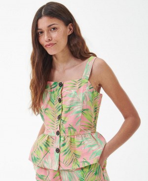 Barbour Barbour Aralia Top Women's Tops Green | Australia_BAR59156