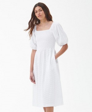 Barbour Barbour Areca Women's Dress White | Australia_BAR79813