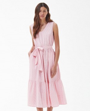 Barbour Barbour Azalea Women's Dress Pink | Australia_BAR25729