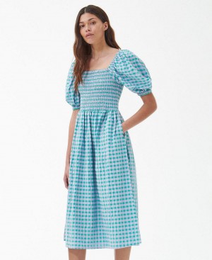 Barbour Barbour Geranium Women's Dress Blue | Australia_BAR42667