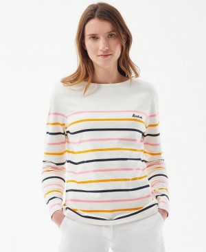 Barbour Barbour Hawkins Top Women's Tops White | Australia_BAR87735