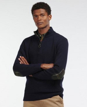Barbour Barbour Holden Half Zip Sweater Men's knitwear Blue | Australia_BAR19731