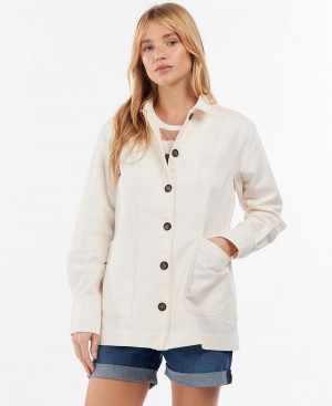 Barbour Barbour Lyndale Overshirt Women's Tops White | Australia_BAR91700