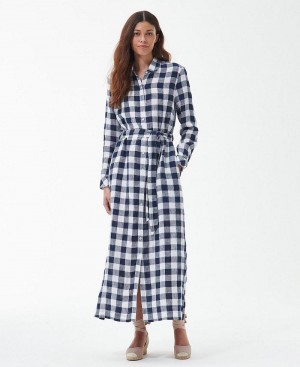 Barbour Barbour Marine Maxi Women's Dress Blue | Australia_BAR30693