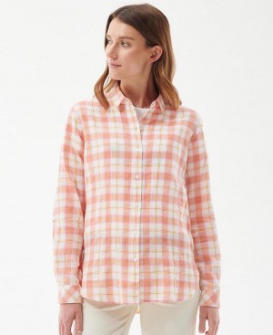 Barbour Barbour Shoreline Shirt Women's Tops Pink | Australia_BAR71954