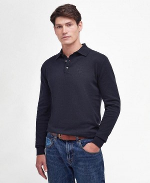 Barbour Bassington Polo Shirt Men's knitwear Navy | Australia_BAR99458