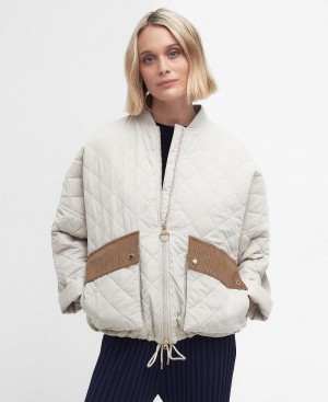Barbour Bowhill Quilted Women's Jackets White | Australia_BAR60819