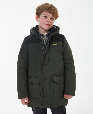 Barbour Boys' Elmwood Quilted Jacket Kids' Clothing Green | Australia_BAR59629