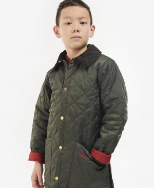 Barbour Boys' Liddesdale® Quilted Jacket Kids' Clothing Olive / Red | Australia_BAR17014