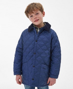 Barbour Boys' Liddesdale® Quilted Jacket Kids' Clothing Blue | Australia_BAR84004