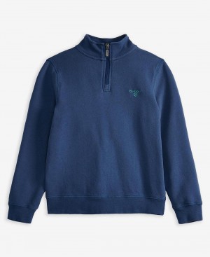 Barbour Boys' Myles Half-Zip Sweatshirt Kids' Clothing Navy | Australia_BAR65014