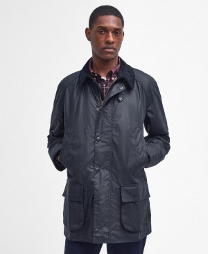 Barbour Bristol Wax Men's Jackets Navy | Australia_BAR61366