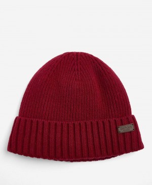 Barbour Carlton Beanie Men's Hat Red | Australia_BAR45808