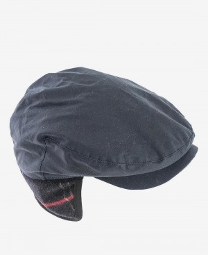 Barbour Cheviot Wax Flat Men's Hat Blue | Australia_BAR32875
