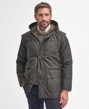 Barbour Classic Durham® Wax Men's Jackets Olive | Australia_BAR36388