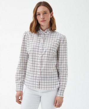 Barbour Daffodil Shirt Women's Tops White | Australia_BAR74341