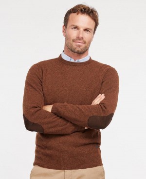 Barbour Essential Crew-Neck Sweatshirt Men's knitwear Orange | Australia_BAR85241