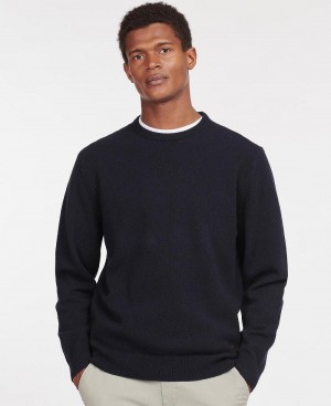 Barbour Essential Crew-Neck Sweatshirt Men's knitwear Navy | Australia_BAR37479