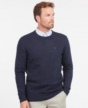 Barbour Essential Tisbury Crew-Neck Sweatshirt Men's knitwear Navy | Australia_BAR93063