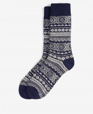 Barbour Fair Isle Men's Socks Blue | Australia_BAR78001