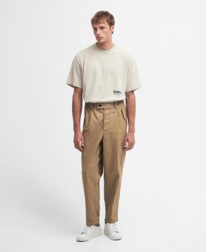 Barbour Faulkner Tapered Cargo Trousers Men's Pants Beige | Australia_BAR24978