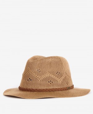 Barbour Flowerdale Trilby Women's Hat Brown | Australia_BAR17143