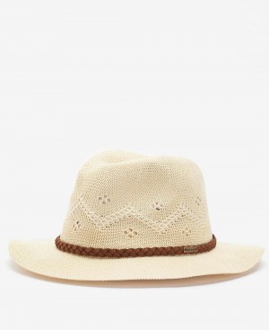 Barbour Flowerdale Trilby Women's Hat Cream | Australia_BAR72591
