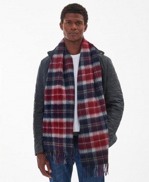 Barbour Galston Tartan Men's Scarves Red | Australia_BAR23739