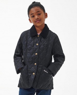 Barbour Girls Summer Liddesdale Quilted Jacket Kids' Clothing Black | Australia_BAR79752