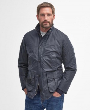 Barbour Hereford Wax Men's Jackets Blue | Australia_BAR47884