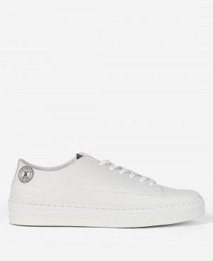 Barbour Lago Trainers Men's Shoes White | Australia_BAR76821