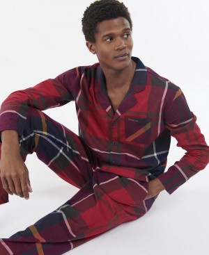 Barbour Laith Large-Scale Tartan Pyjama Set Men's Loungewear Red | Australia_BAR92335