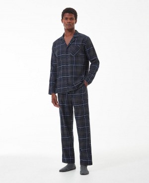 Barbour Laith Tartan Pyjama Set Men's Loungewear Black | Australia_BAR63851