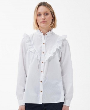 Barbour Laverne Shirt Women's Tops White | Australia_BAR16245