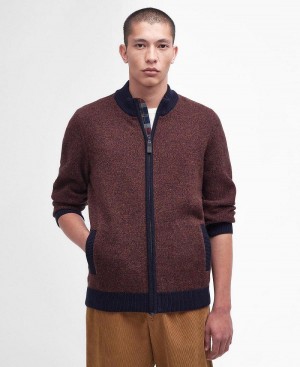 Barbour Longhirst Zip-Up Jumper Men's knitwear Navy | Australia_BAR84376