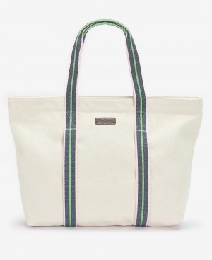 Barbour Madison Beach Tote Women's Bag White | Australia_BAR95764