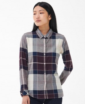 Barbour Moorland Shirt Women's Tops White | Australia_BAR46854