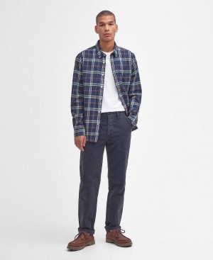 Barbour Neuston Moleskin Trousers Men's Pants Blue | Australia_BAR28260