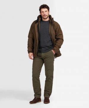 Barbour Neuston Moleskin Trousers Men's Pants Olive | Australia_BAR52769