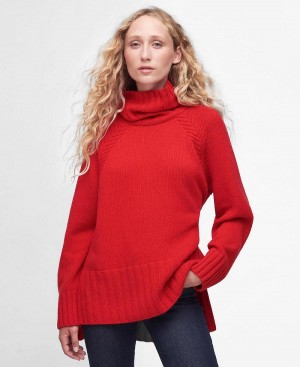 Barbour Norma Jumper Women's knitwear Red | Australia_BAR48471