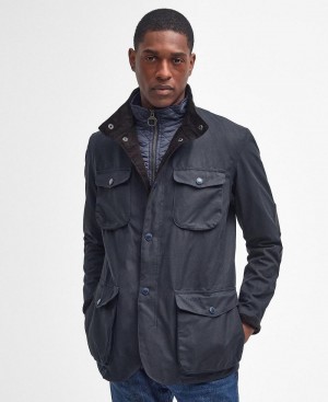 Barbour Ogston Wax Men's Jackets Navy | Australia_BAR29874
