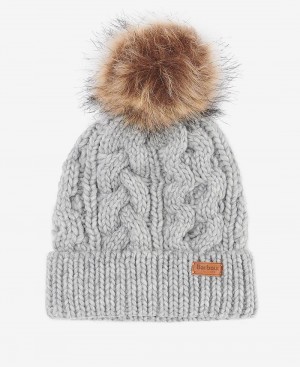 Barbour Penshaw Cable-Knit Women's Hat Grey | Australia_BAR69964