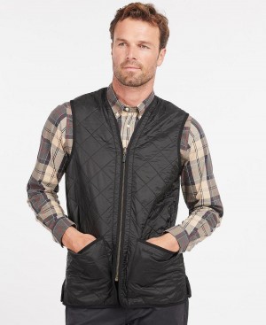 Barbour Polarquilt Waistcoat/Zip-In Liner Men's Liner / Hood Black | Australia_BAR90521