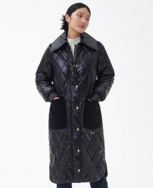 Barbour Premium Marsett Quilted Women's Jackets Black | Australia_BAR12125